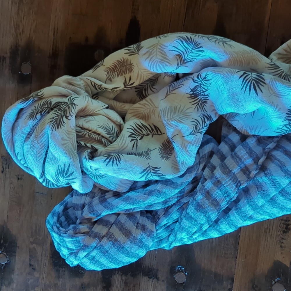 Pair of Grey & Whites. Two Scarves for the price of One!